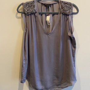 Beaded shoulder blouse